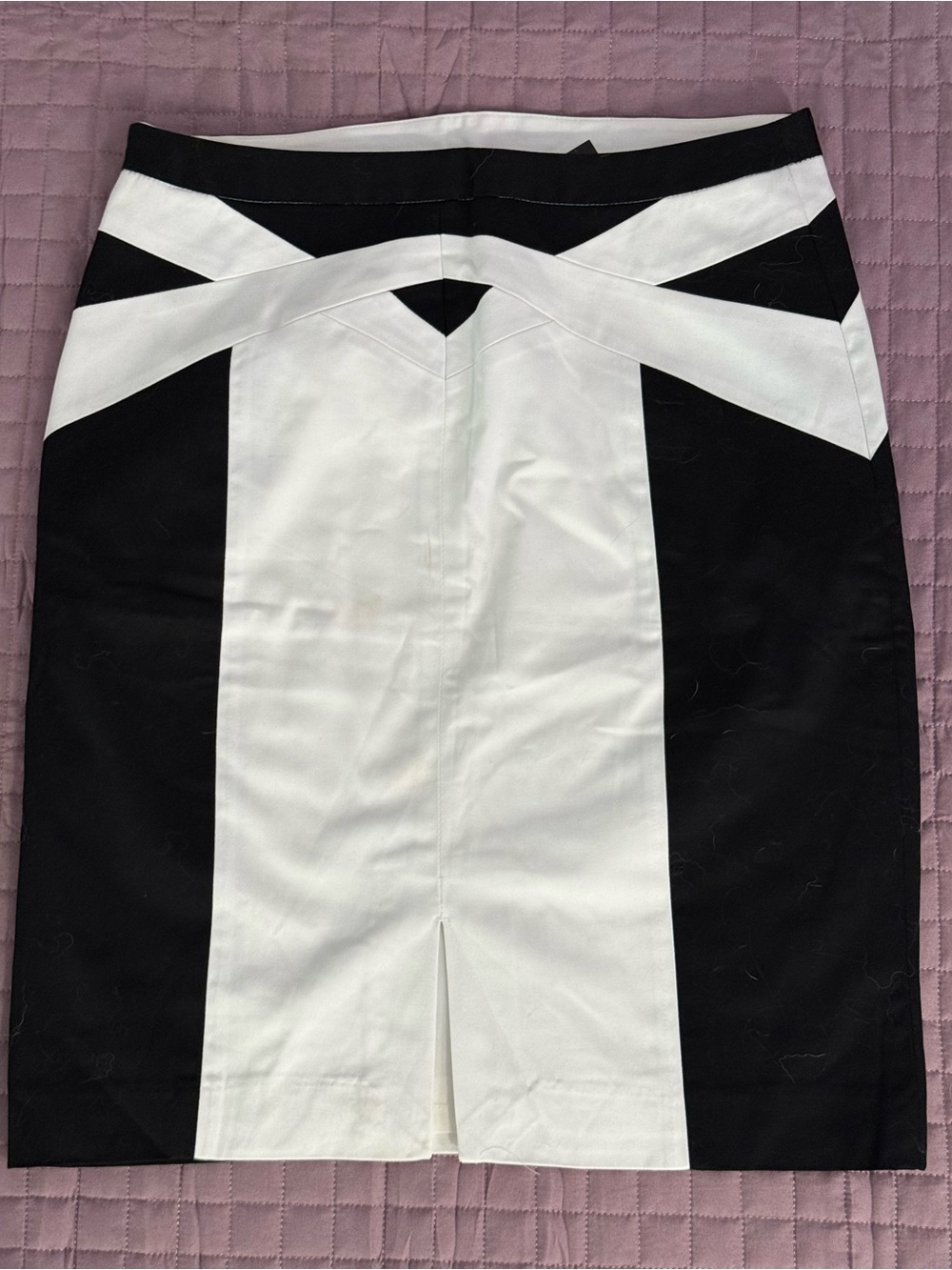 Express Black & White Colorblock Pencil Skirt